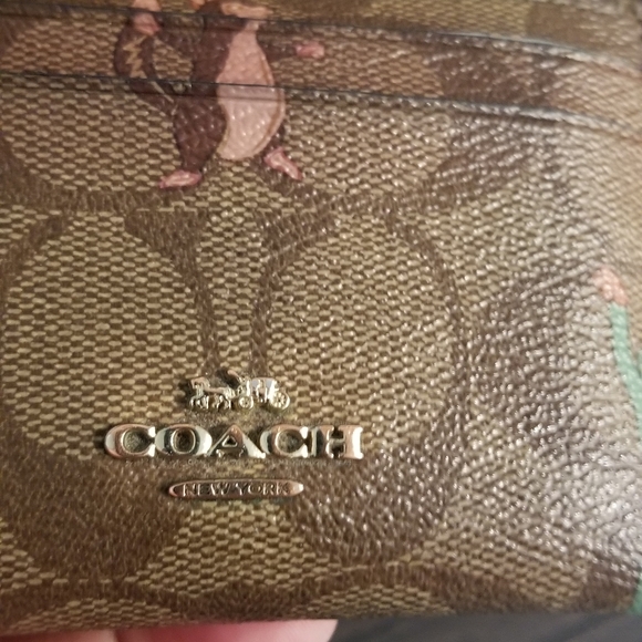 Coach Mini Skinny Card Holder Key Chain Party Animal Print - Picture 11 of 11